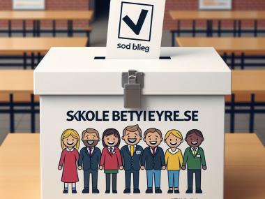 AI-genereret billede af en stemmeurne passende et skolebestyrelsesvalg